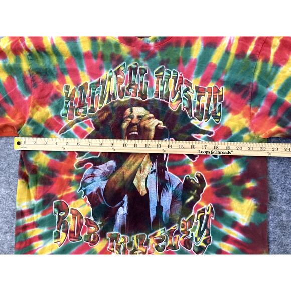 VTG Bob Marley Tie Dye Tshirt LRG Natural Music Reggae Jamaica Universal Studios - Picture 5 of 7